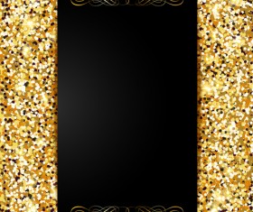 Golden with black VIP invitation card background vector 02