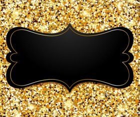 Golden with black VIP invitation card background vector 03