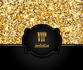 Golden with black VIP invitation card background vector 04