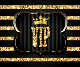 Golden with black VIP invitation card background vector 05