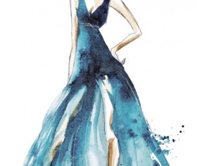 Hand drawn fashion women illustration vector 03