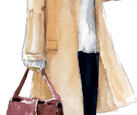 Hand drawn fashion women illustration vector 04