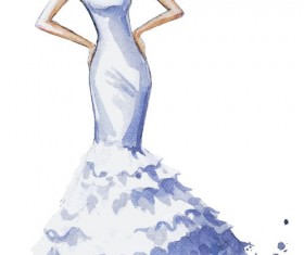 Hand drawn fashion women illustration vector 07