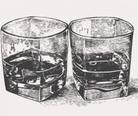 Hand drawn glass cup sketch vector 01