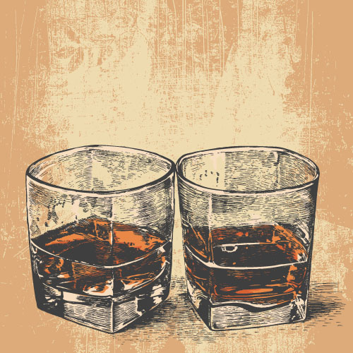 Hand drawn glass cup sketch vector 02