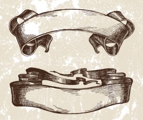 Hand drawn ribbons creative vector 01
