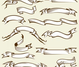 Hand drawn ribbons creative vector 02