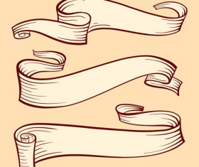 Hand drawn ribbons creative vector 03