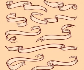 Hand drawn ribbons creative vector 05