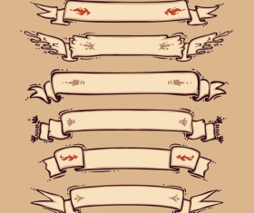 Hand drawn ribbons creative vector 06