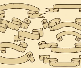 Hand drawn ribbons creative vector 07
