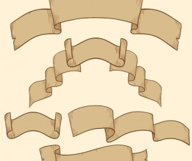 Hand drawn ribbons creative vector 08