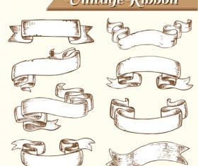 Hand drawn ribbons creative vector 10