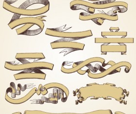 Hand drawn ribbons creative vector 11