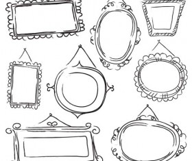 Hand drawn vector frames set