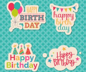 Happy birthday sticker design vector