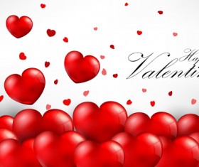 Heart balloons with valentines day card vector
