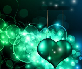 Heart hanging ornaments with Valentine day cards vector 09