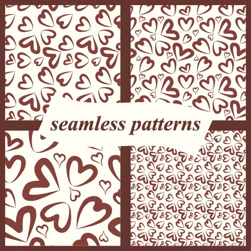 Heart red seamless pattern vector 01