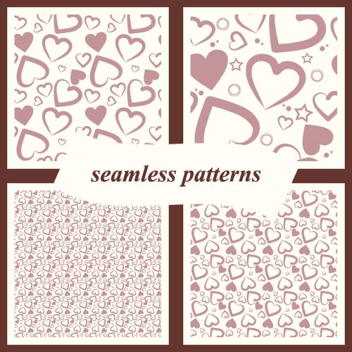 Heart red seamless pattern vector 02
