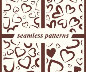 Heart red seamless pattern vector 03
