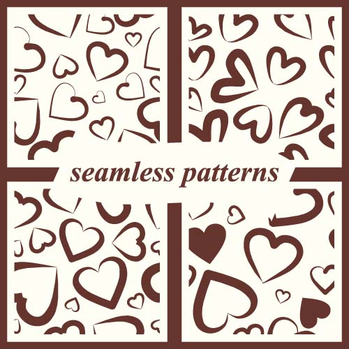 Heart red seamless pattern vector 03