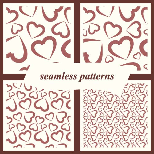 Heart red seamless pattern vector 04