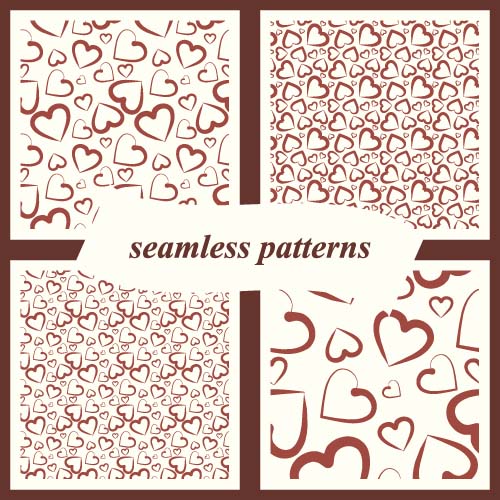 Heart red seamless pattern vector 05