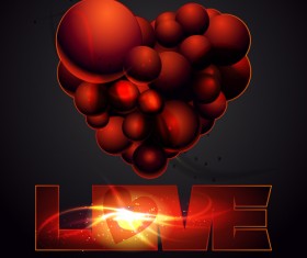 Heart with love vector graphics