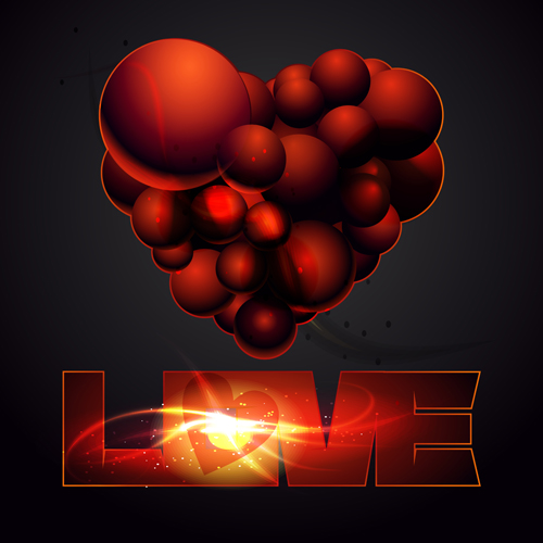 Heart with love vector graphics