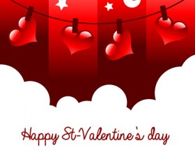 Heart with star and moon valentines day card vector