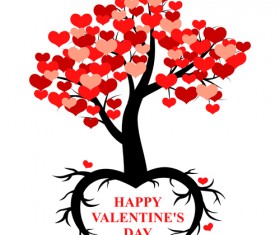 Hearts tree with valentines day vector