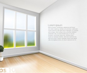 House interior corner background vectors set 06