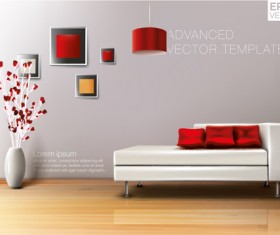 House interior corner background vectors set 09