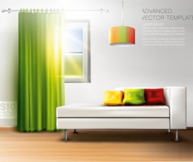 House interior corner background vectors set 11