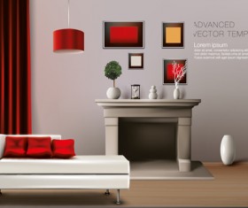 House interior corner background vectors set 12