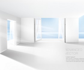 House interior corner background vectors set 14