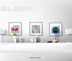 House interior corner background vectors set 15