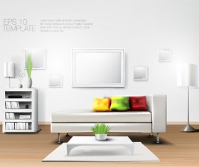 House interior corner background vectors set 16
