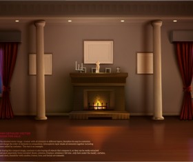 House interior corner background vectors set 21