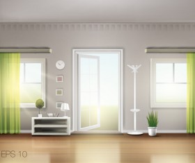 House interior corner background vectors set 25