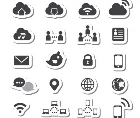 Internet icon sticker set