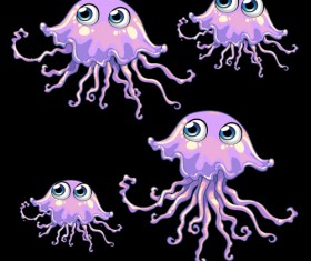 Jellyfish catoon character vector 01