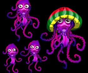 Jellyfish catoon character vector 02