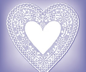 Lace heart cards vector material 01