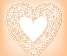 Lace heart cards vector material 02