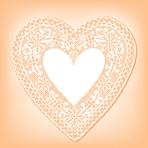 Lace heart cards vector material 02