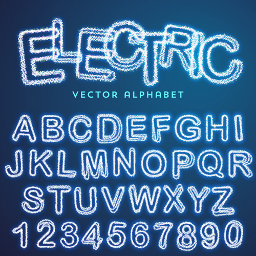 Lightning text effect vector 02