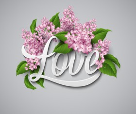 Love with flower valentines day vector 03