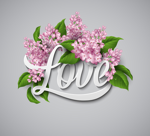 Love with flower valentines day vector 03
